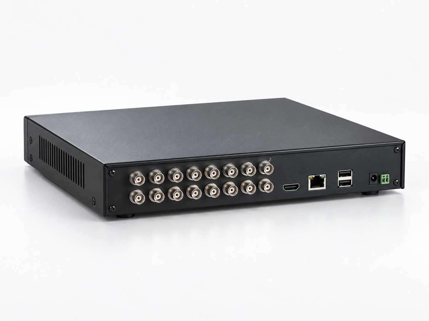 Illustrative generic black digital video recorder with coaxial ports